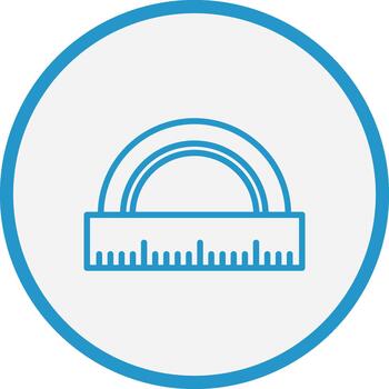 Protractor Shadowed Flat Design vector