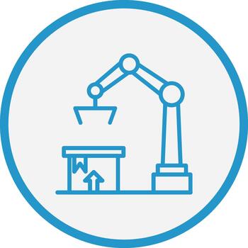 Robot Arm Futuristic App Badge vector