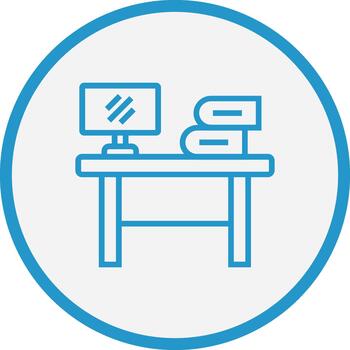 oficina mesa vibrante visual objeto vector