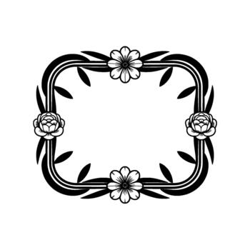 un esmeradamente prestados decorativo frontera presentando estilizado floral elementos y hoja motivos formando un clásico redondeado rectangular marco vector