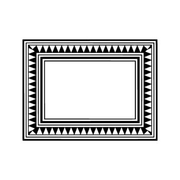 A sharp geometric border featuring repeating triangular motifs framing a clean rectangle perfect for text or images vector