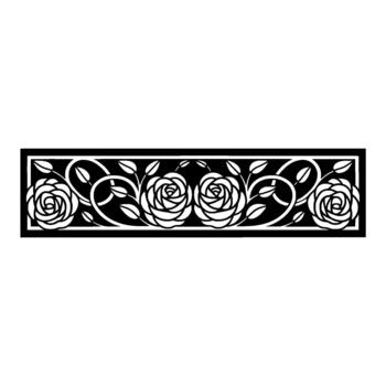 A decorative border featuring a repeating pattern of stylized roses intertwined with leaves and tendrils vector