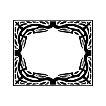 Ornate decorative border with abstract organic leaf motifs and a central rectangular empty space ideal for text or images vector