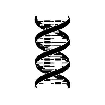 un minimalista estilizado representando el doble hélice estructura de adn vector