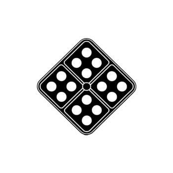 resumen representación de cuatro dado arreglado en un diamante modelo con pepitas vector