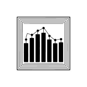 A minimalist representation of a bar chart vector