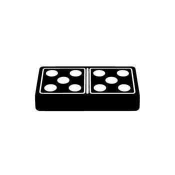 A realistic digital illustration of a single domino tile featuring the five and five pips positioned vector