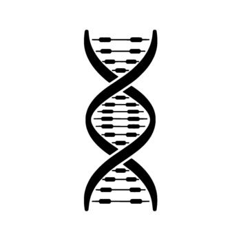 un minimalista silueta de un doble hélice adn molécula estructura vector