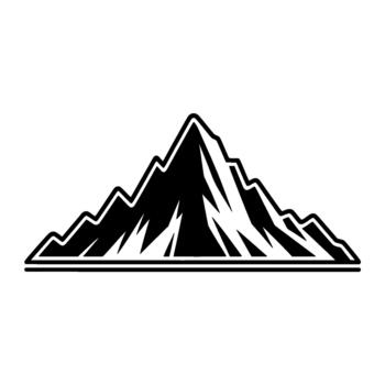 un rígido silueta de dentado montaña picos con agudo angular líneas vector