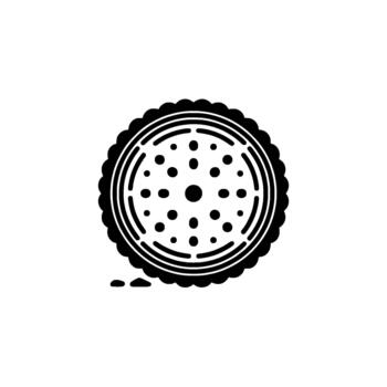 A simple and minimalist outline of a round cookie vector