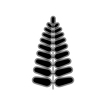 un minimalista representación de un estilizado helecho fronda con redondeado segmentario hojas vector