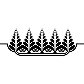 A decorative abstract border featuring a repeating pattern of stylized organic leaf shapes vector