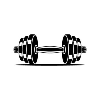 un negrita ilustración de un soltero ajustable pesa con múltiple peso platos apilado vector