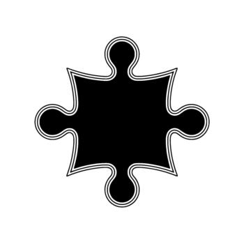 A stark silhouette of a single puzzle piece - Single puzzle piece vector
