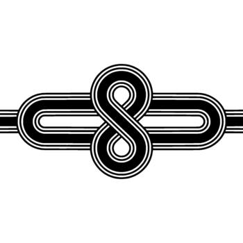 Abstract geometric infinity symbol rendered with thick concentric lines and rounded edges vector