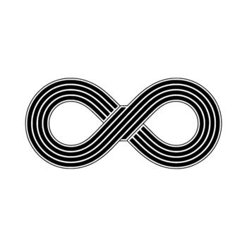 estilizado infinito lazo símbolo formado por paralelo a rayas líneas vector