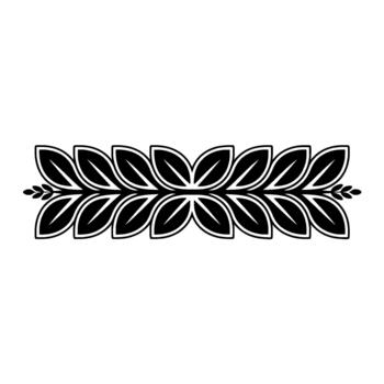 A symmetrical ornamental border featuring stylized leaves arranged in a laurel wreath pattern vector