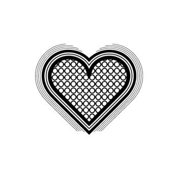 A minimalist abstract of a heart shape filled vector