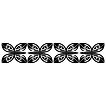 A sophisticated pattern border composed of interlocking stylized leaves and petal shapes symmetrically arranged vector