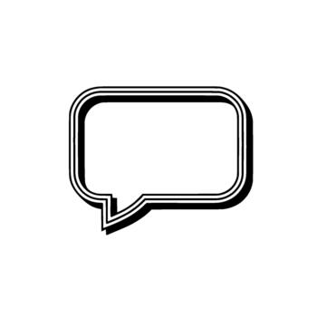A bold outline rounded rectangle speech bubble vector