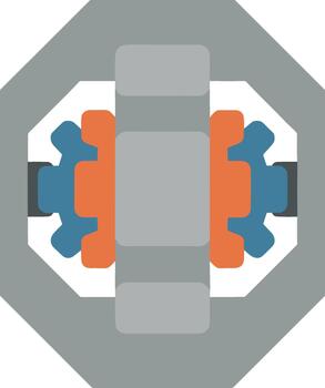Flat illustration of an industrial linear guide mechanism. vector