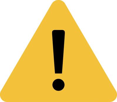 amarillo triangular advertencia firmar con un negro exclamación marca. vector