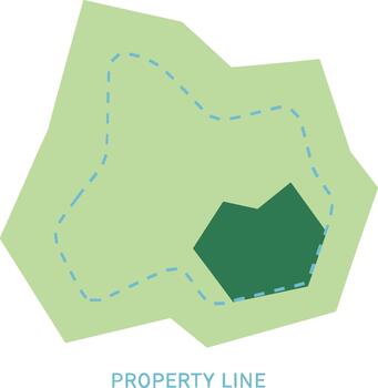 sencillo plano ilustración de un propiedad línea mapa. vector