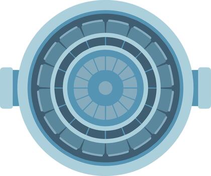 futurista circular motor núcleo ilustración parte superior vista. vector