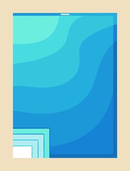 Top down aerial view of a minimalist swimming pool with steps. vector