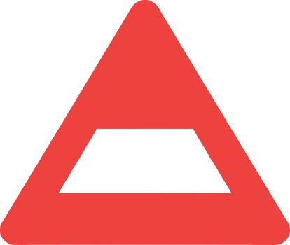 rojo triángulo geométrico forma con un interior trapezoide separar. vector