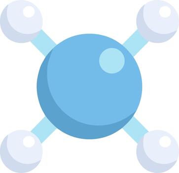 Stylized graphic of a simple chemical molecule structure. vector