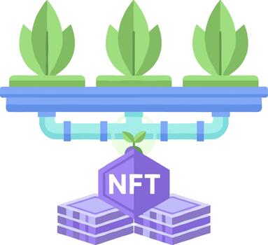 nft digital activo secundario un moderno hidropónico agricultura sistema. vector