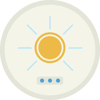 Simple sun icon with brightness level indicator dots. vector