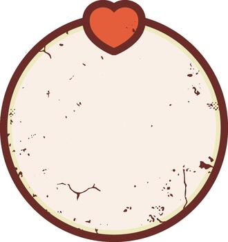 Rustic Round Badge with Heart vector