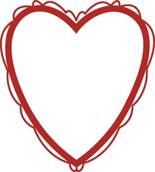 Handdrawn Heart Frame Outline vector