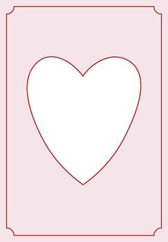 Outlined Heart Frame Card vector