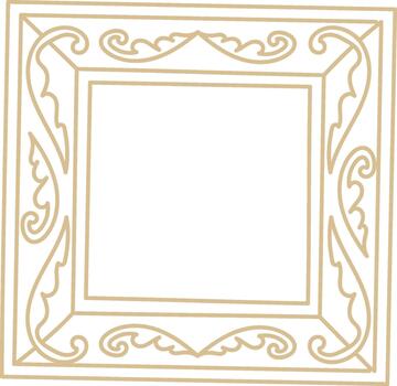 Vintage Square Frame Linework vector