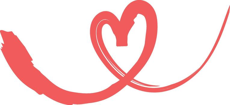 pincelada corazón cinta lazo vector