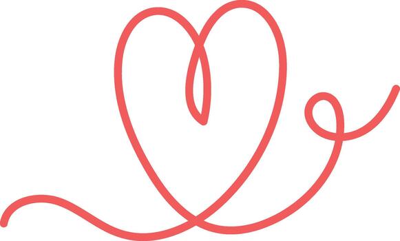 Heart Line Loop Doodle vector
