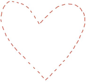 Dashed Heart Outline Sketch vector