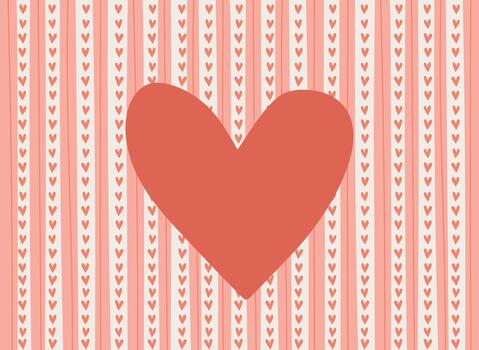 Heart With Vertical Pattern Background vector