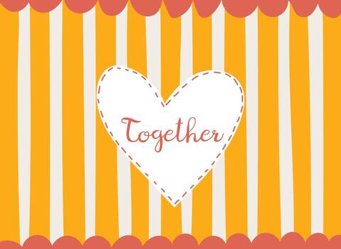 Heart Patch on Striped Background vector