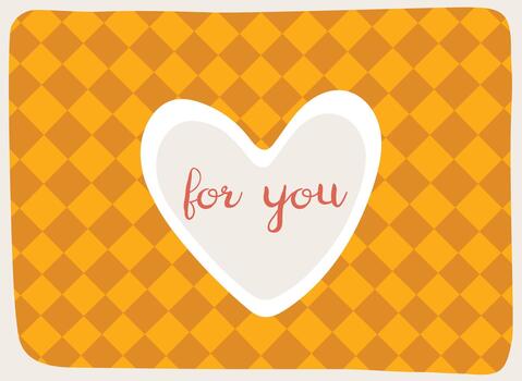 corazón para usted en a cuadros antecedentes vector