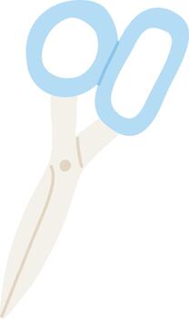 Flat Scissor With Rounded Handle vector