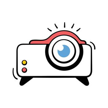 bien diseñado mano dibujado icono de proyector en moderno estilo vector