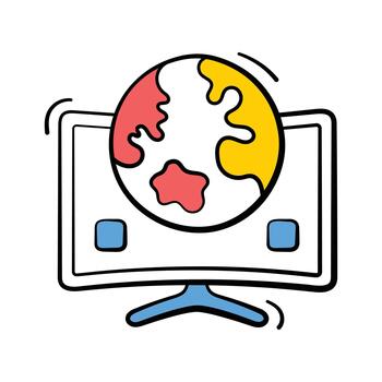 tomar un Mira a esta increíble mano dibujado icono de global red vector