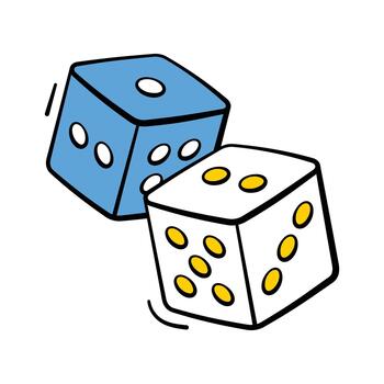 Rolling dice game icon, perfect for gaming, vector