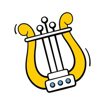 Get this creatively crafted icon of lyre instrument, vector