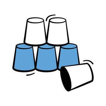 An icon of a cup stacking game. competition, leisure, or a fun challenge vector