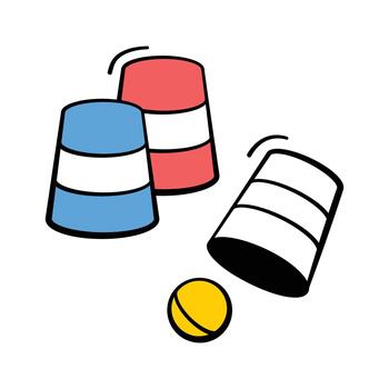 Get this creatively designed thimbles game design, vector